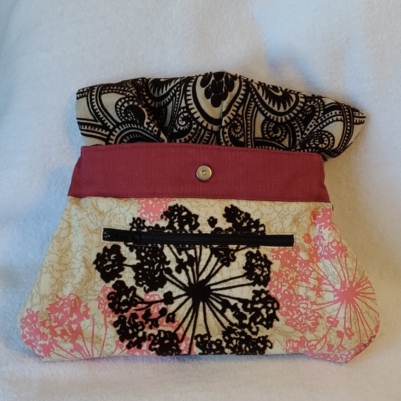 ❤SALE 2 FOR 30❤1154 Lill Studio clutch one of a kind pink black - Picture 3 of 7